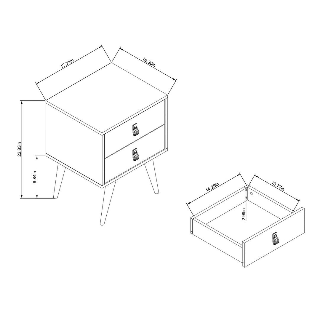Torsted Nightstand - Blue/Nature - Set of 2