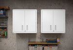 Maximus Floating Garage Cabinet - White - Set of 2