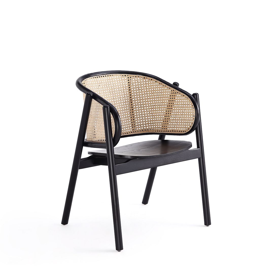 Koldby Armchair - Black/Natural Cane - Set of 2