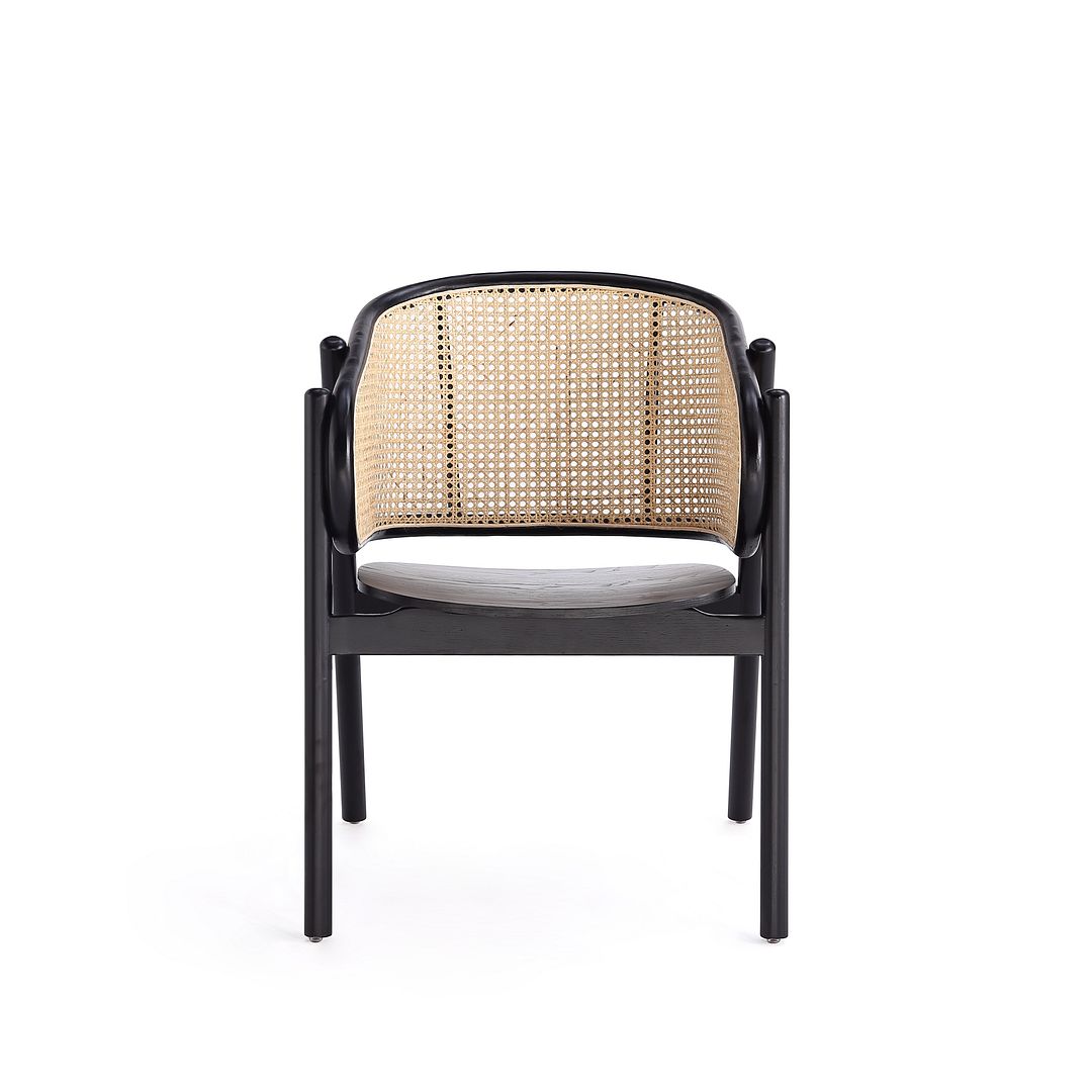 Koldby Armchair - Black/Natural Cane - Set of 2