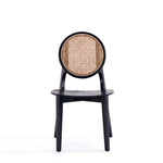 Koldby Round Dining Chair - Black/Natural Cane - Set of 4