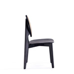 Koldby Round Dining Chair - Black/Natural Cane - Set of 4
