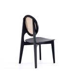 Koldby Round Dining Chair - Black/Natural Cane - Set of 4