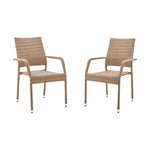 Nueces Stackable Outdoor Dining Chair - Set of 2 - Nature Tan Weave