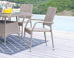 Nueces Stackable Outdoor Dining Chair - Set of 2 - Nature Tan Weave