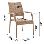 Nueces Stackable Outdoor Dining Chair - Set of 2 - Nature Tan Weave