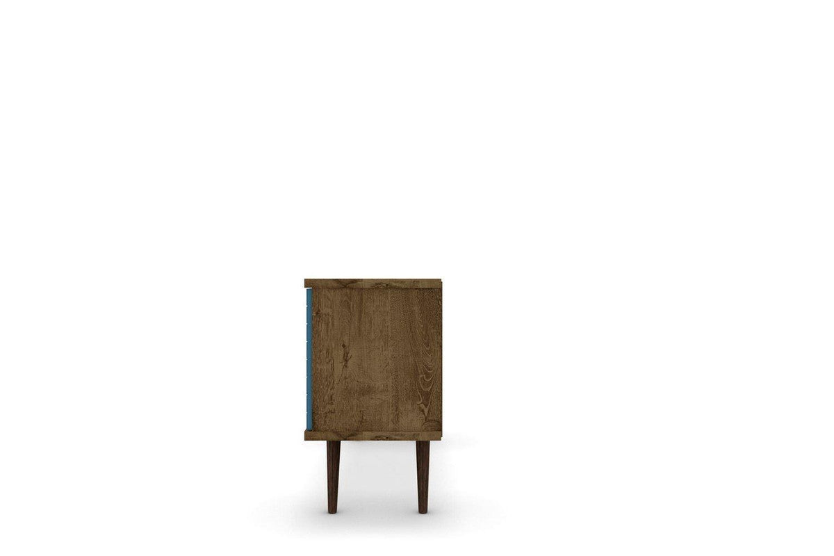 Lekedi 53" TV Stand - Rustic Brown/Aqua Blue
