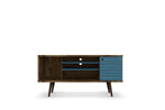 Lekedi 53" TV Stand - Rustic Brown/Aqua Blue
