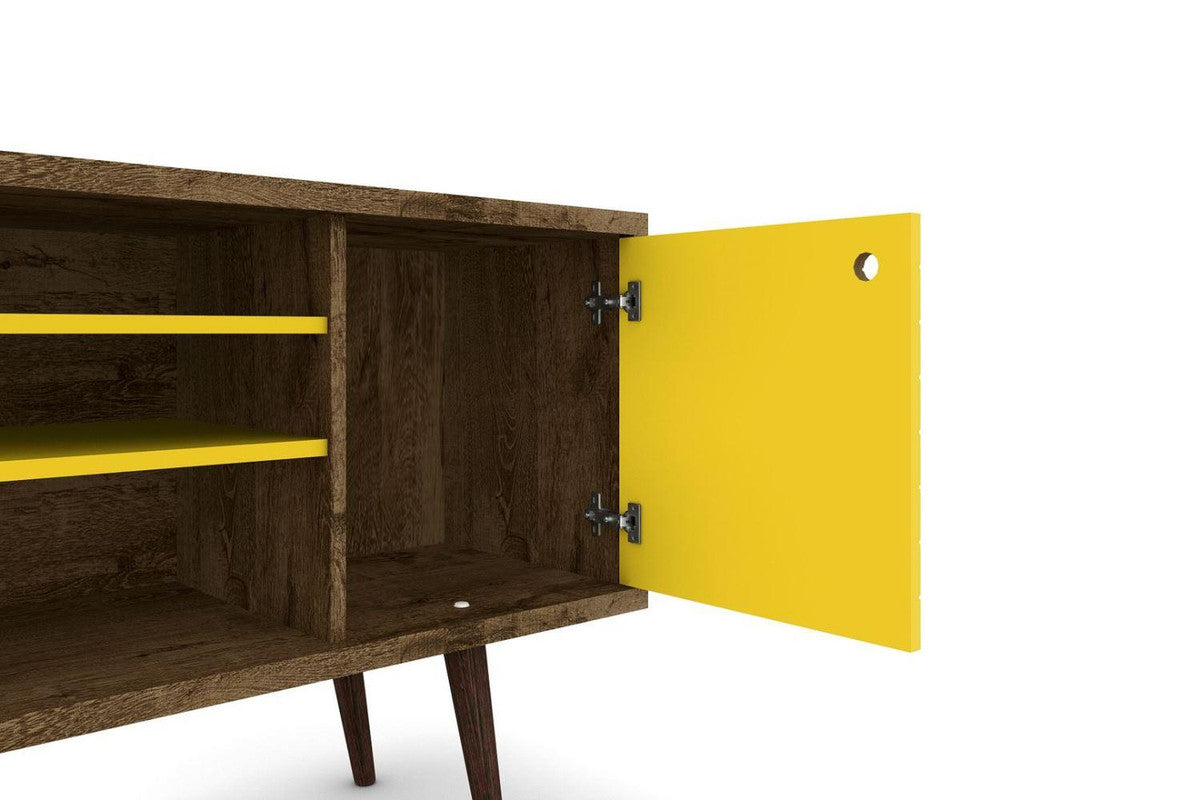 Lekedi 53" TV Stand - Rustic Brown/Yellow