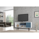 Lekedi 53" TV Stand - White/Aqua Blue