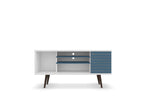 Lekedi 53" TV Stand - White/Aqua Blue