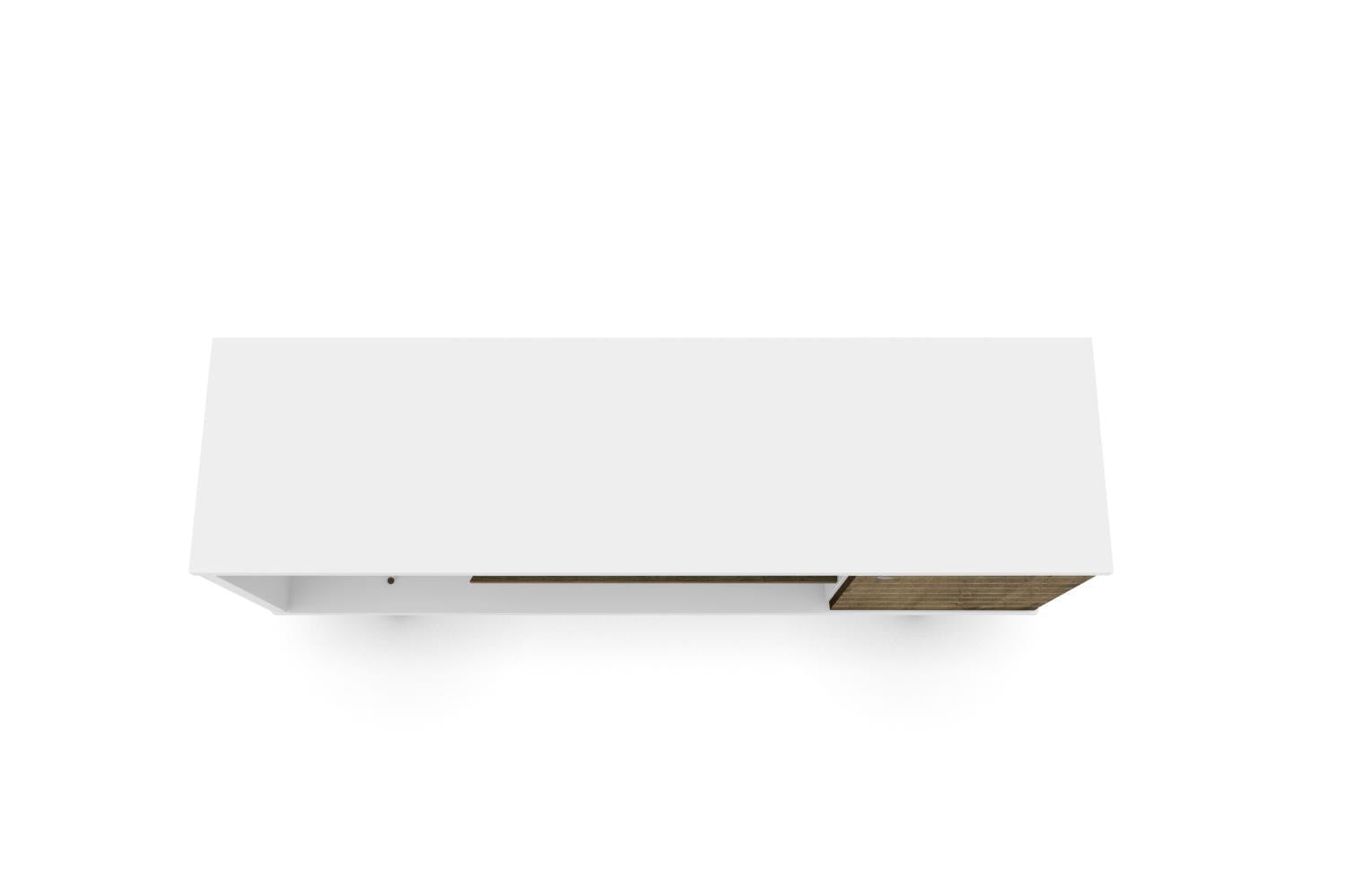 Lekedi 53" TV Stand - White/Rustic Brown