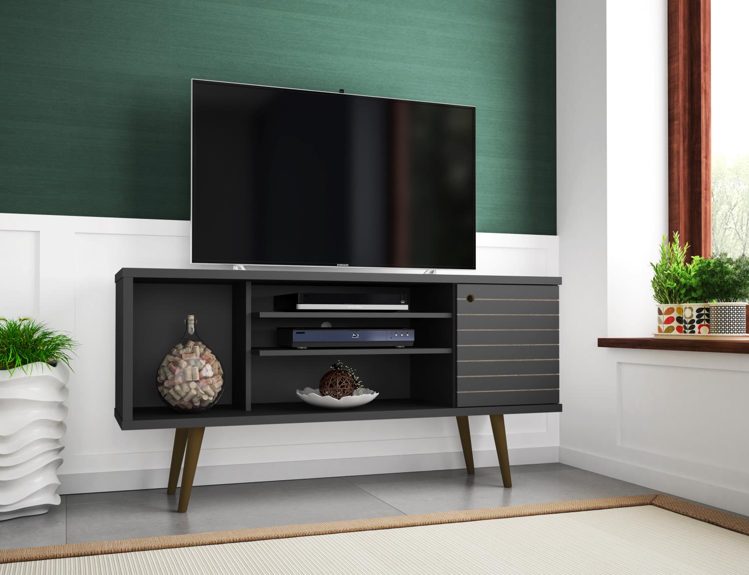 Lekedi 53" TV Stand - Matte Black