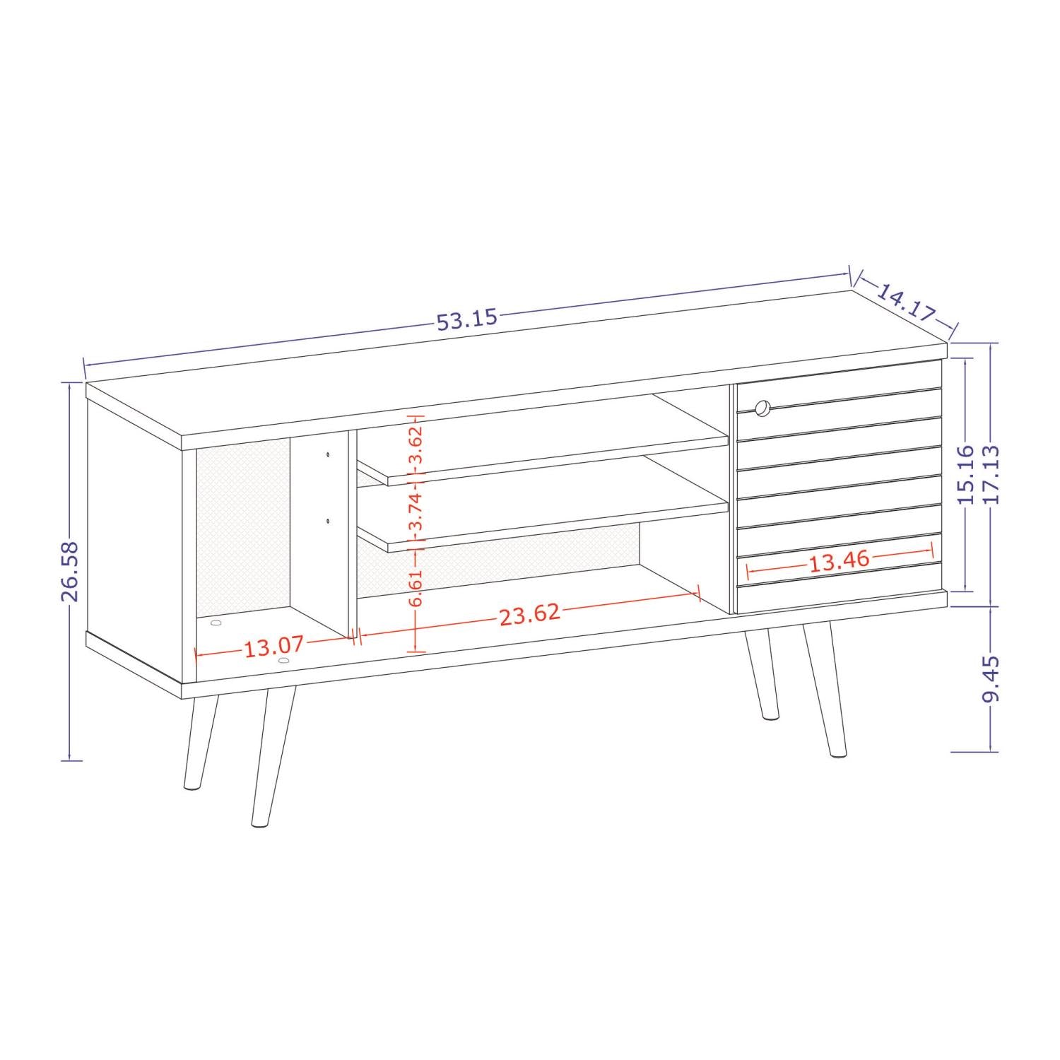 Lekedi 53" TV Stand - Matte Black