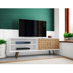 Lekedi 63" TV Stand - White/3D Brown Print