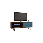 Lekedi 63" TV Stand - Rustic Brown/Aqua Blue