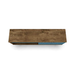 Lekedi 63" TV Stand - Rustic Brown/Aqua Blue