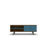 Lekedi 63" TV Stand - Rustic Brown/Aqua Blue