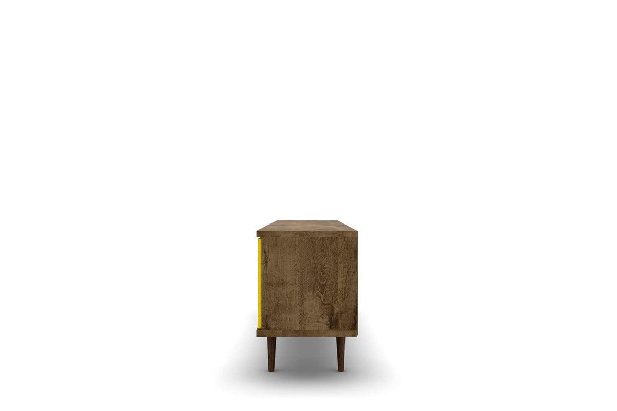 Lekedi 63" TV Stand - Rustic Brown/Yellow