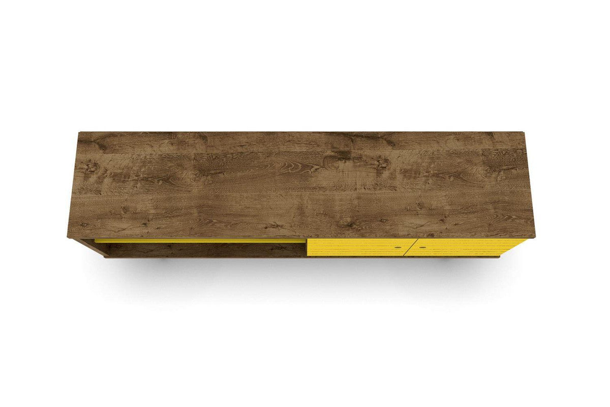 Lekedi 63" TV Stand - Rustic Brown/Yellow