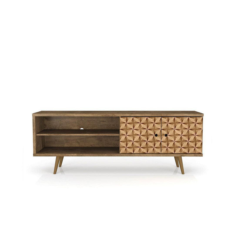 Lekedi 63" TV Stand - Rustic Brown/3D Brown Print