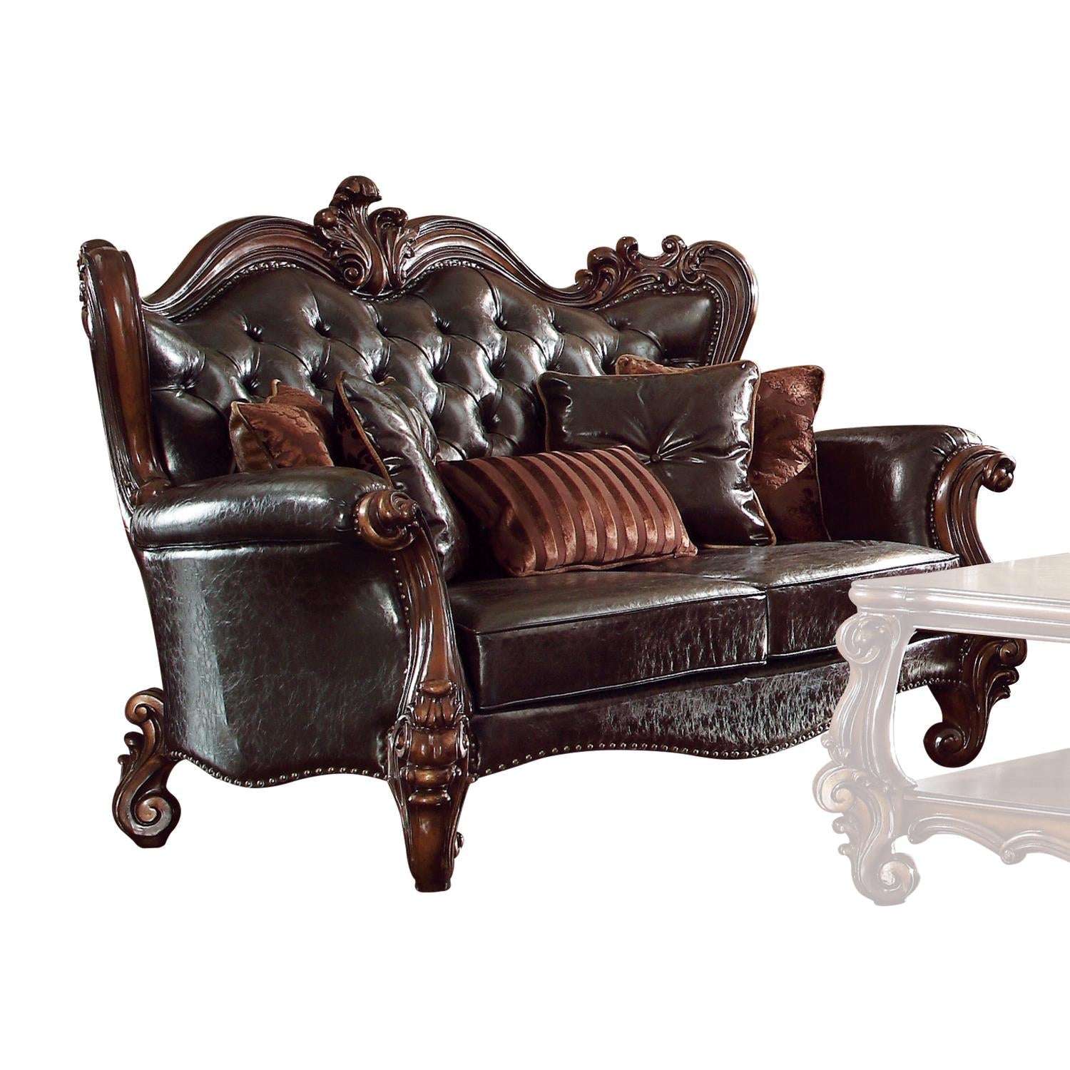Escalera Loveseat - Dark Brown and Cherry Oak