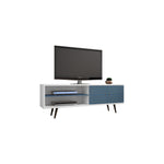 Lekedi 63" TV Stand - White/Aqua Blue