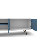 Lekedi 63" TV Stand - White/Aqua Blue