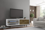 Lekedi 63" TV Stand - White/Rustic Brown