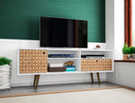 Lekedi 71" TV Stand - White/3D Brown Print