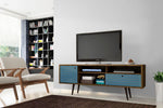 Lekedi 71" TV Stand - Rustic Brown/Aqua Blue