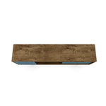 Lekedi 71" TV Stand - Rustic Brown/Aqua Blue