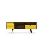 Lekedi 71" TV Stand - Rustic Brown/Yellow