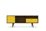 Lekedi 71" TV Stand - Rustic Brown/Yellow