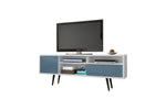 Lekedi 71" TV Stand - White/Aqua Blue