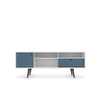 Lekedi 71" TV Stand - White/Aqua Blue