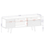 Lekedi 71" TV Stand - Rustic Brown/White