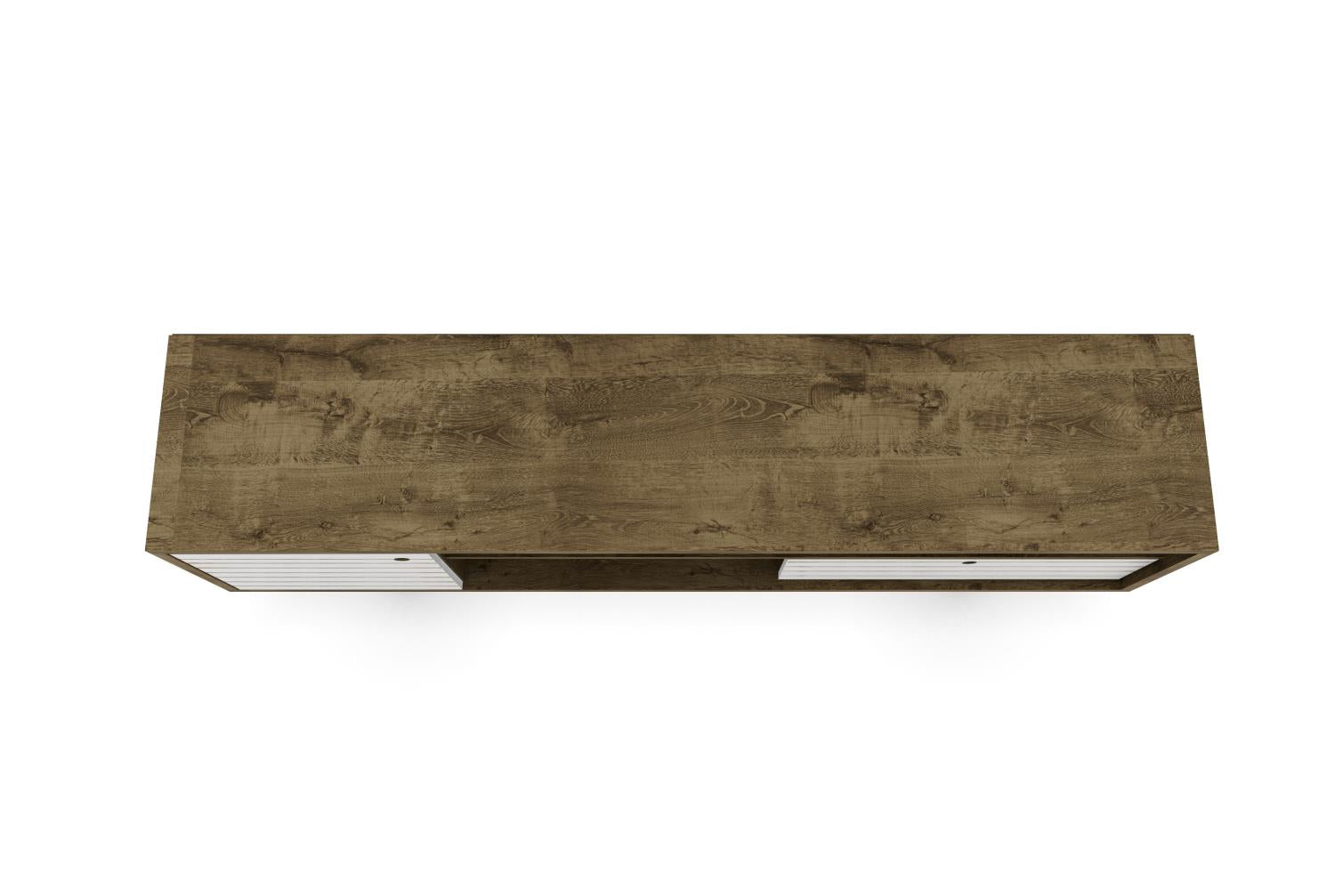 Lekedi 71" TV Stand - Rustic Brown/White