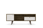 Lekedi 71" TV Stand - Rustic Brown/White
