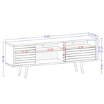 Lekedi 71" TV Stand - Rustic Brown/Aqua Blue