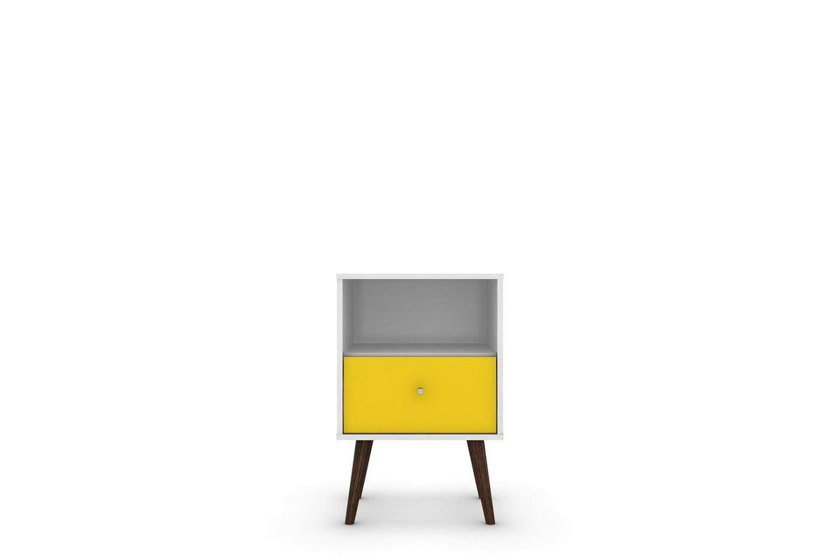 Lekedi I Night Table - White/Yellow