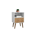 Lekedi I Night Table - White/3D Brown Print