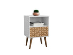 Lekedi I Night Table - White/3D Brown Print