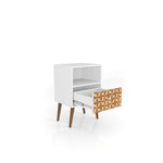 Lekedi I Night Table - White/3D Brown Print
