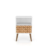 Lekedi I Night Table - White/3D Brown Print