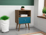 Lekedi I Night Table - Rustic Brown/Aqua Blue