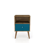 Lekedi I Night Table - Rustic Brown/Aqua Blue