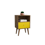 Lekedi I Night Table - Rustic Brown/Yellow