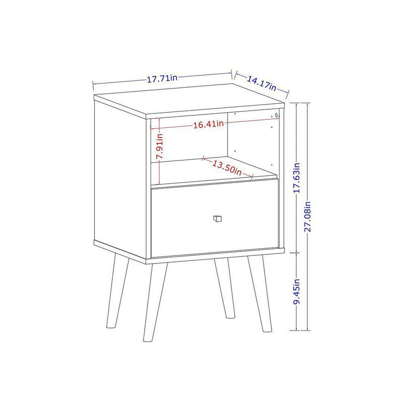 Lekedi I Night Table - Rustic Brown/Aqua Blue