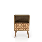 Lekedi I Night Table - Rustic Brown/3D Brown Print